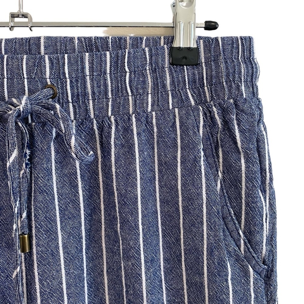 Revamped - Blue Stripe Linen Blend Pant - Size M - Picture 4 of 11